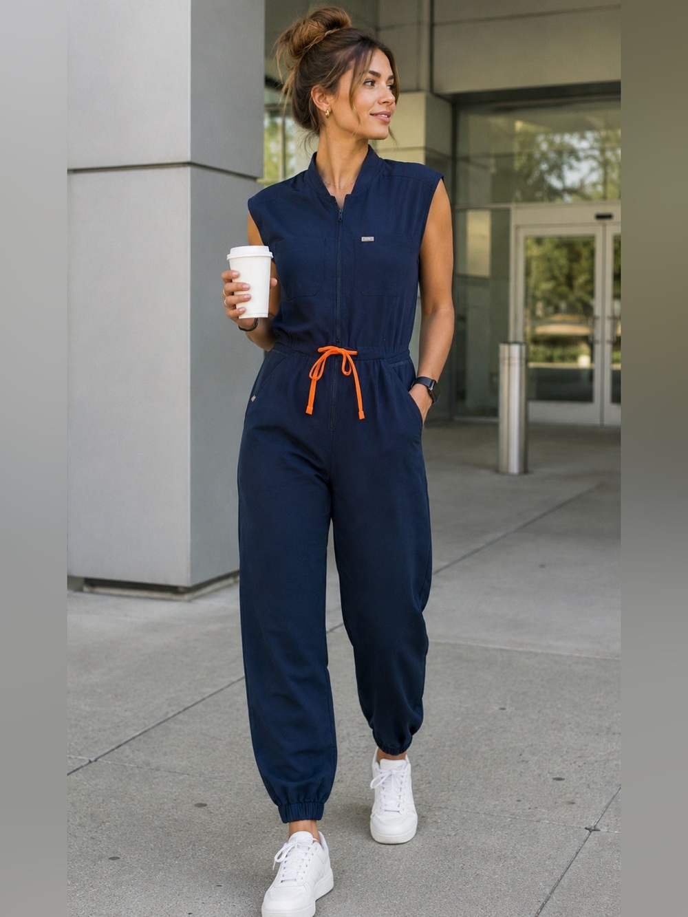 FIGS Rafaela Cargo ScrubJumpsuit Deep Reef Size Medium Regular NWT